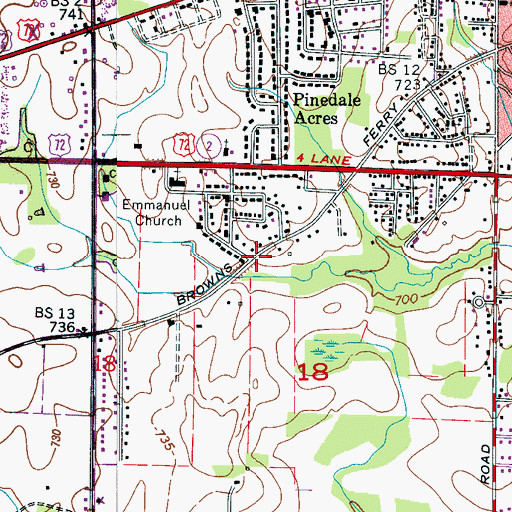 Topographic Map of Campbell, AL