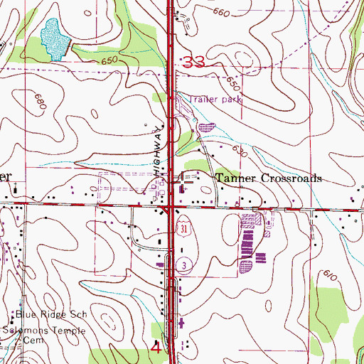 Topographic Map of The Church of Jesus Christ of Latter Day Saints, AL