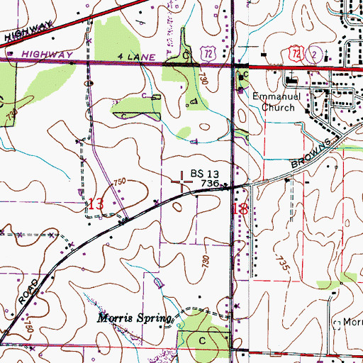 Topographic Map of Farmview, AL