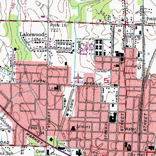 Topographic Map of Fifth Avenue Park, AL