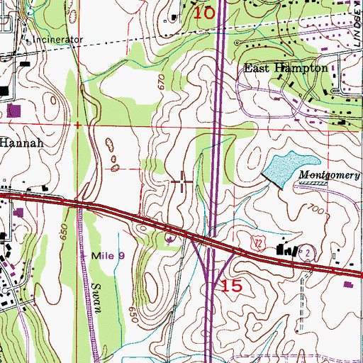 Topographic Map of French Hill, AL
