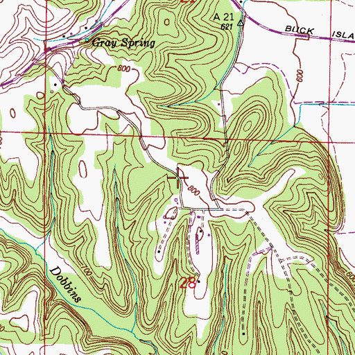 Topographic Map of Hickory Ridge, AL