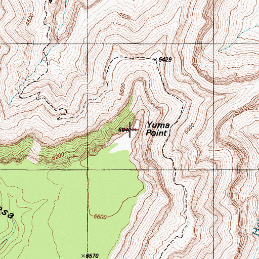 Topographic Map of Yuma Point, AZ