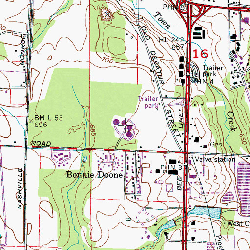 Topographic Map of Limestone County Area Vocational Technical Center, AL