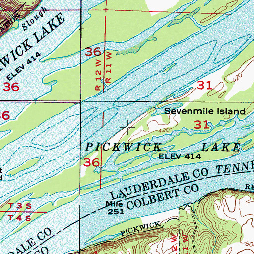 Topographic Map of Mounds Ford, AL