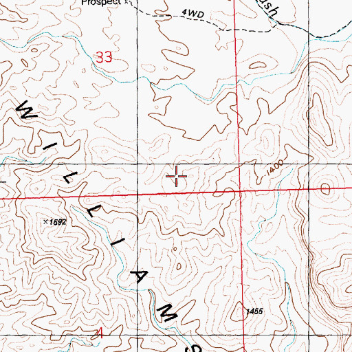 Topographic Map of Bill Williams Mountains, AZ