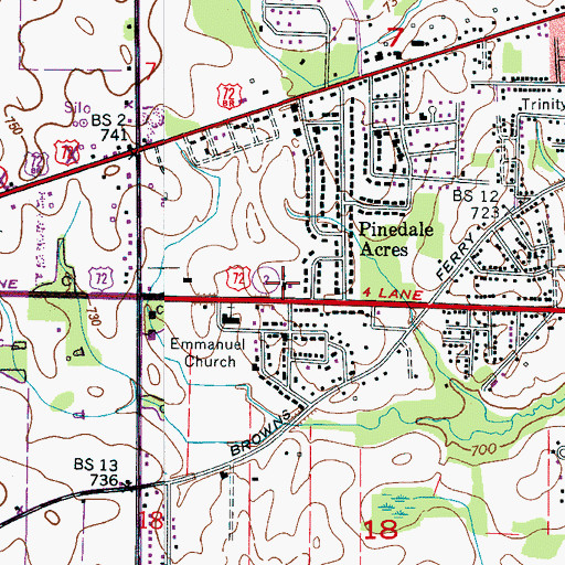 Topographic Map of Saint Pauls Catholic Church, AL