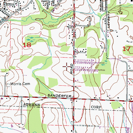 Topographic Map of Sommers South, AL