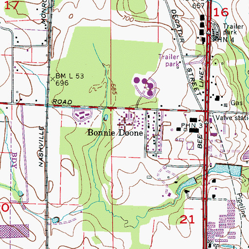 Topographic Map of Southside, AL