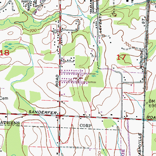 Topographic Map of Southview Manor, AL
