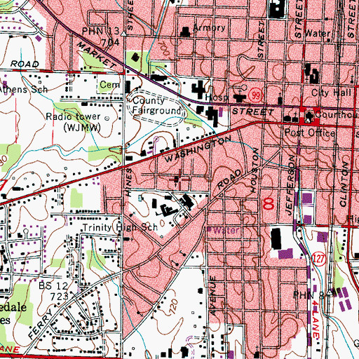 Topographic Map of Sweet Home Missionary Baptist Church, AL
