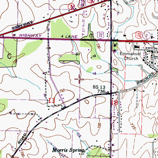 Topographic Map of Vestavia Estates, AL