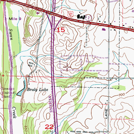 Topographic Map of Whitfield, AL