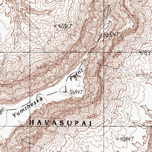 Topographic Map of Yumtheska Point, AZ