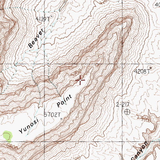 Topographic Map of Yunosi Point, AZ