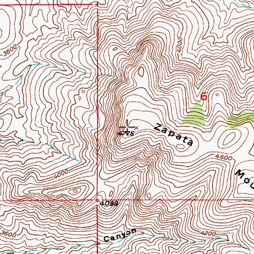 Topographic Map of Zapata Mountain, AZ