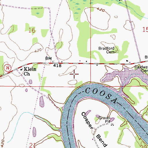 Topographic Map of Holley Cemetery, AL
