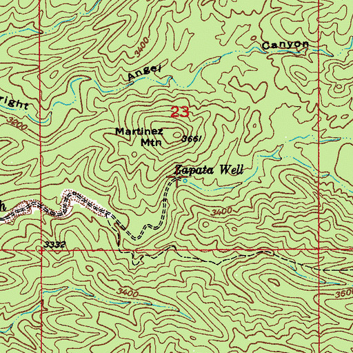 Topographic Map of Zapata Well, AZ