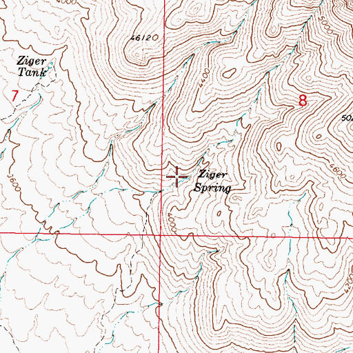 Topographic Map of Ziger Spring, AZ