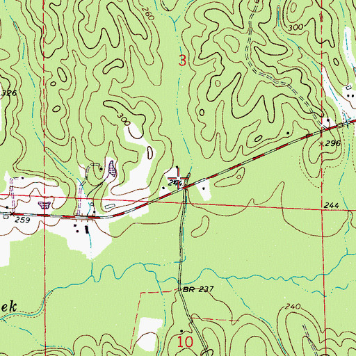 Topographic Map of Crossroads School (historical), AL