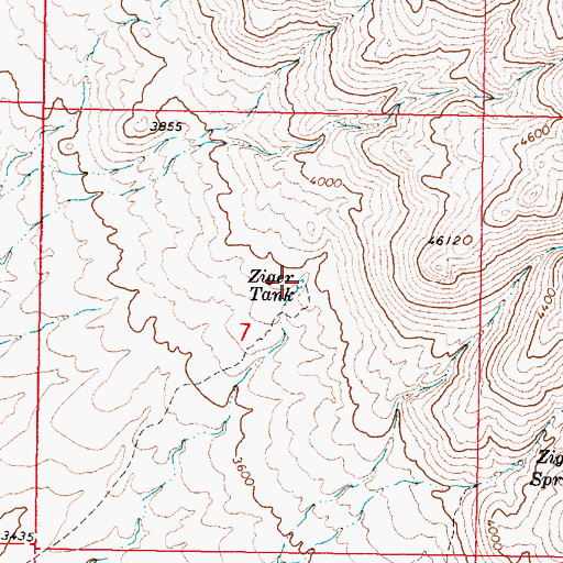 Topographic Map of Ziger Tank, AZ