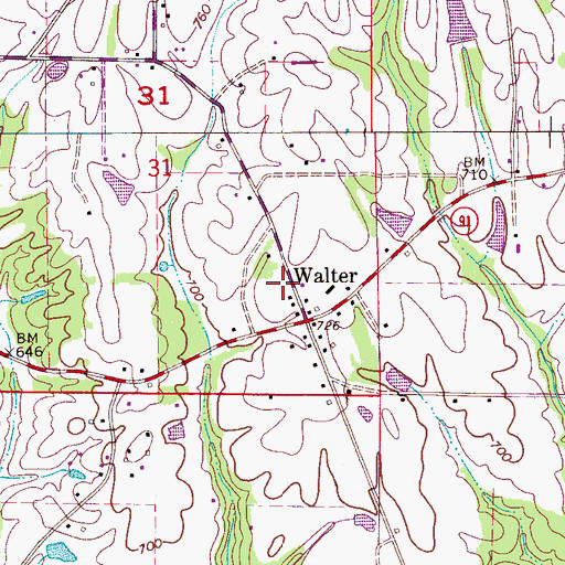 Topographic Map of Walter School (historical), AL