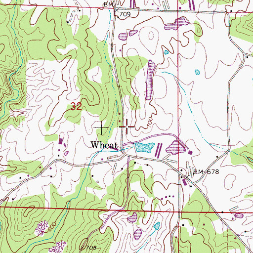 Topographic Map of Wheat School (historical), AL