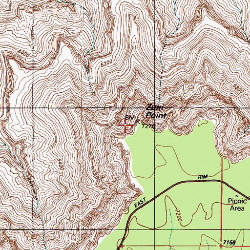 Topographic Map of Zuni Point, AZ