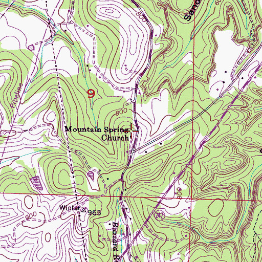 Topographic Map of Newsome Springs School (historical), AL