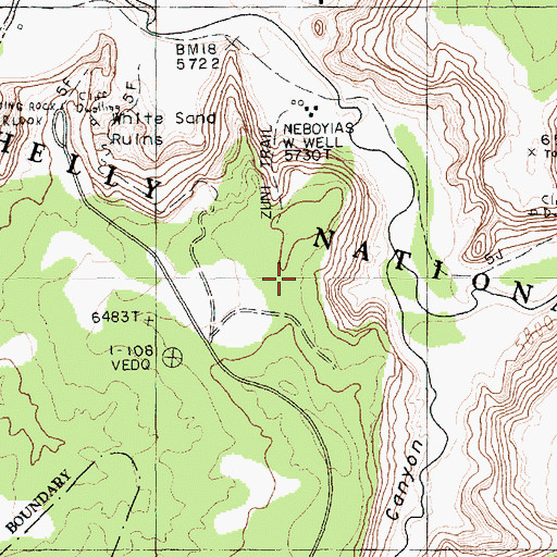 Topographic Map of Zuni Trail, AZ