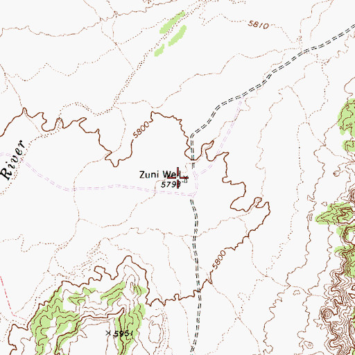 Topographic Map of Zuni Well, AZ