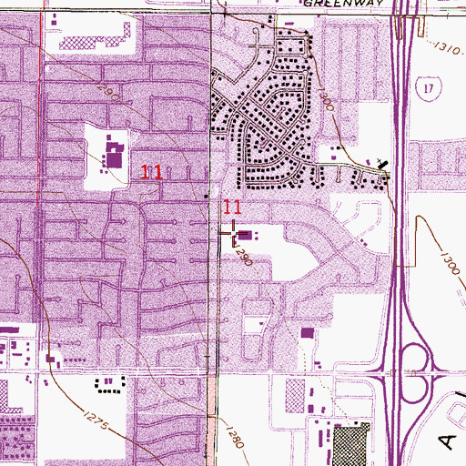 Topographic Map of Acacia Elementary School, AZ
