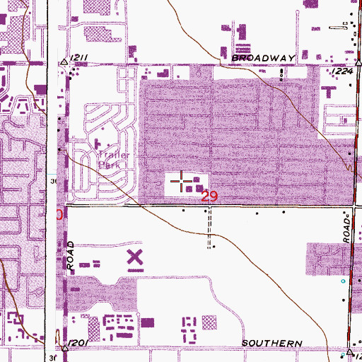 Topographic Map of Adams Elementary School, AZ