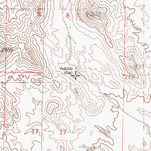 Topographic Map of Adobe Well, AZ