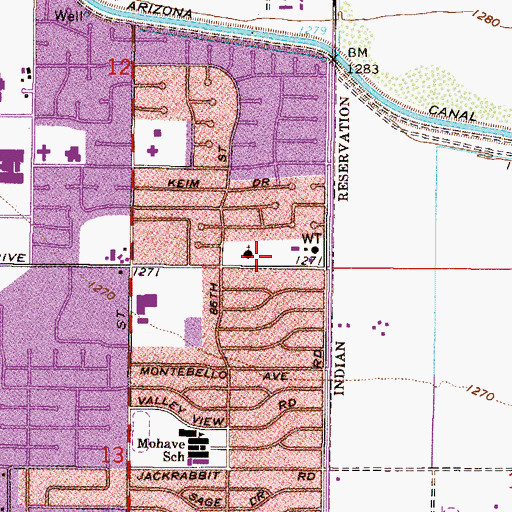Topographic Map of Agua Linda Park, AZ