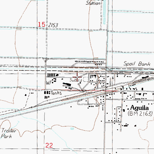 Topographic Map of Aguila Substation, AZ