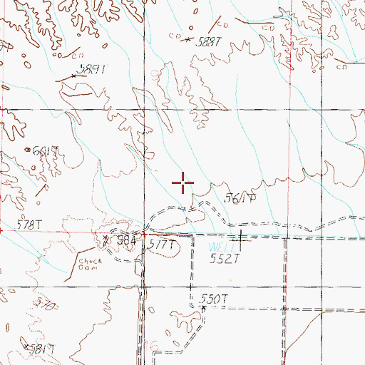 Topographic Map of Alamo Well, AZ