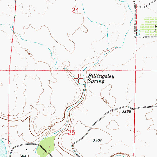 Topographic Map of Billingsley Spring, AZ