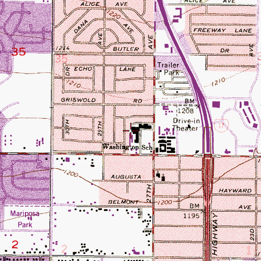 Topographic Map of Alta Vista Shopping Center, AZ