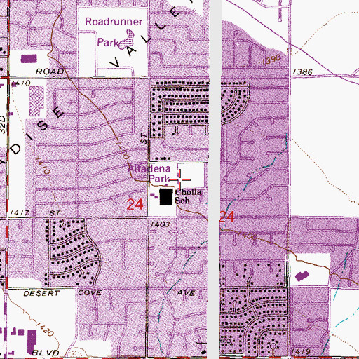 Topographic Map of Altadena Park, AZ