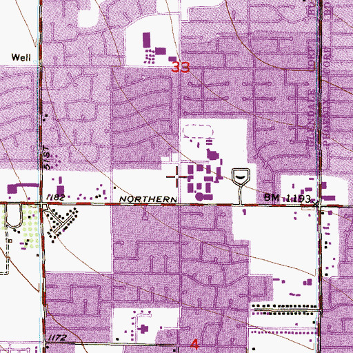 Topographic Map of Apollo High School, AZ