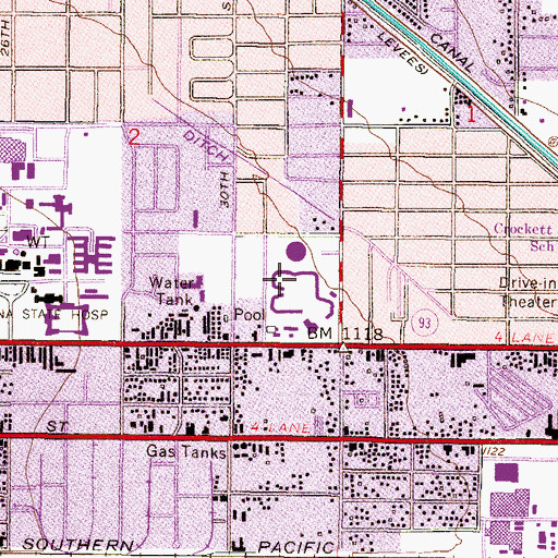 Topographic Map of Arizona Center for Women, AZ