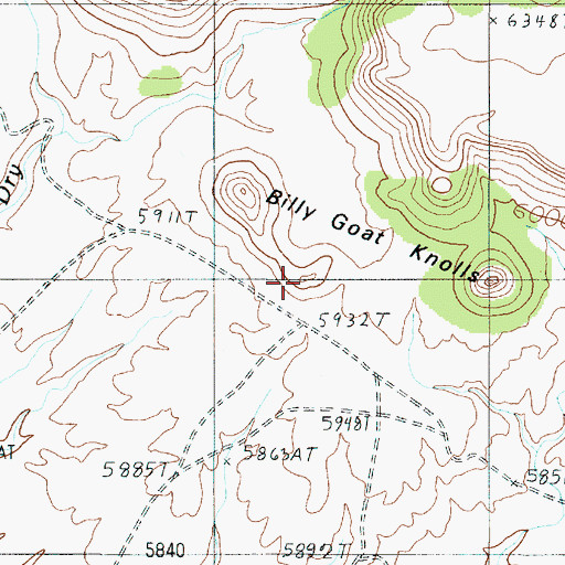 Topographic Map of Billy Goat Knolls, AZ