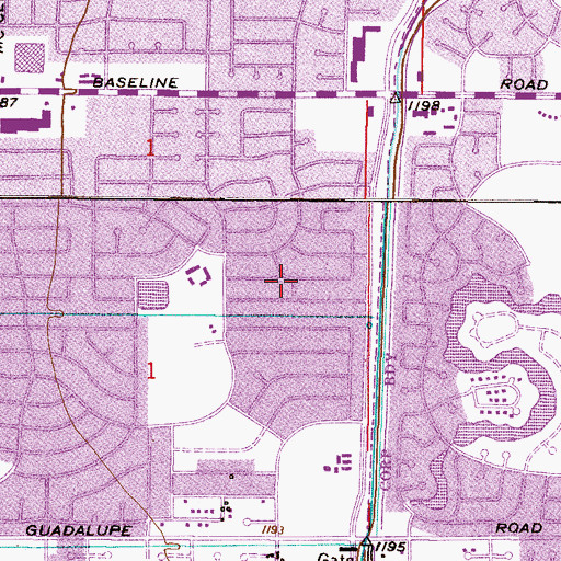 Topographic Map of Arizona Mall of Tempe, AZ