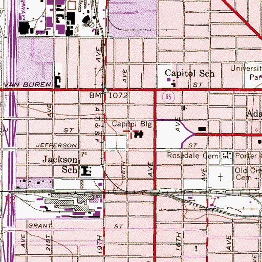 Topographic Map of Arizona State Capitol, AZ