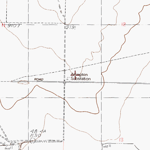 Topographic Map of Arlington Substation, AZ