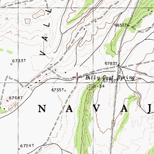 Topographic Map of Billy Goat Spring, AZ