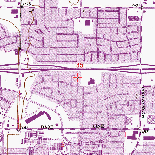 Topographic Map of Arrendondo Park, AZ