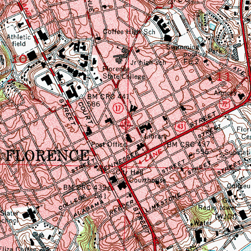 Topographic Map of Wilson Park, AL