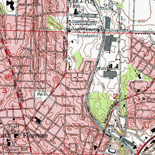 Topographic Map of Windsor Heights, AL